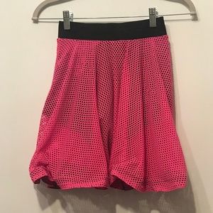 hot pink mesh mini with black panties